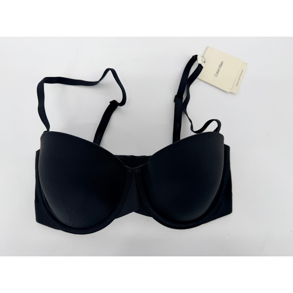Calvin Klein Strapless Bra Women 30D Black NEW Convertible Lightly Lined QF7537